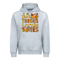 Heather Grey thick thighs and pumpkin pies Urban Hoodie - Zillion Design Studio