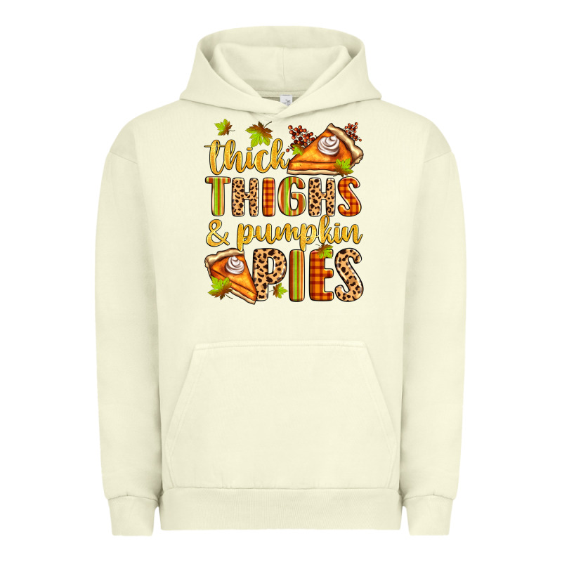 Thick Thighs And Pumpkin Pies Urban Hoodie by Zillion Design Studio | Teevron