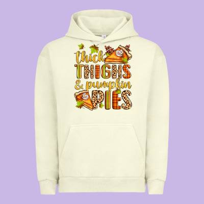 Thick Thighs And Pumpkin Pies Urban Hoodie Designed By Zillion Design Studio