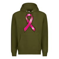 Army Green breast cancer ribbon Premium Hoodie - RanaPortraitStore