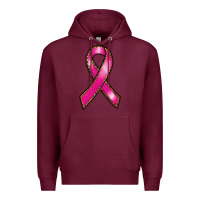 Burgundy breast cancer ribbon Premium Hoodie - RanaPortraitStore