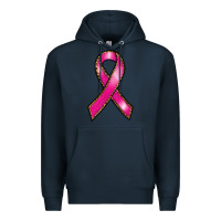 Navy breast cancer ribbon Premium Hoodie - RanaPortraitStore