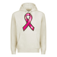 Oatmeal Heather breast cancer ribbon Premium Hoodie - RanaPortraitStore