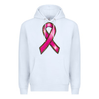 White breast cancer ribbon Premium Hoodie - RanaPortraitStore