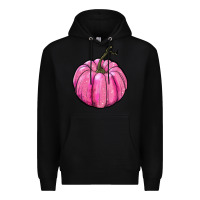 Black breast cancer awereness pumpkin Premium Hoodie - RanaPortraitStore