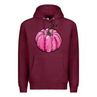 Burgundy breast cancer awereness pumpkin Premium Hoodie - RanaPortraitStore