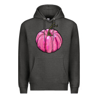 Charcoal Heather breast cancer awereness pumpkin Premium Hoodie - RanaPortraitStore