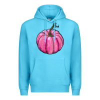 Ocean Blue breast cancer awereness pumpkin Premium Hoodie - RanaPortraitStore