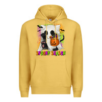 Antique Gold Spooky Season Ghost Cat Premium Hoodie - texasbilliewilder