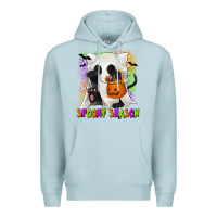 Blue Mist Spooky Season Ghost Cat Premium Hoodie - texasbilliewilder