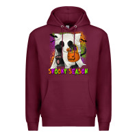Burgundy Spooky Season Ghost Cat Premium Hoodie - texasbilliewilder