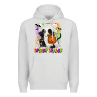 Dove Grey Spooky Season Ghost Cat Premium Hoodie - texasbilliewilder