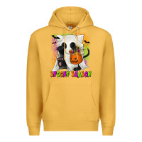 Mustard Spooky Season Ghost Cat Premium Hoodie - texasbilliewilder