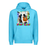 Ocean Blue Spooky Season Ghost Cat Premium Hoodie - texasbilliewilder
