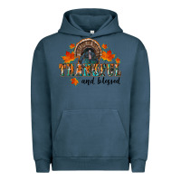 Pigment Midnight Navy thankful and blessed Urban Hoodie - RanaPortraitStore