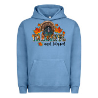Pigment Pebble Blue thankful and blessed Urban Hoodie - RanaPortraitStore