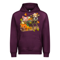 Mauve Wine fall farm animals Urban Hoodie - Zillion Design Studio