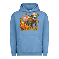 Pigment Pebble Blue fall farm animals Urban Hoodie - Zillion Design Studio