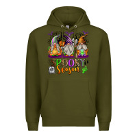 Army Green Spooky Season Gnomes Premium Hoodie - texasbilliewilder