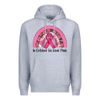 Heather Grey in october we wear pink Premium Hoodie - RanaPortraitStore