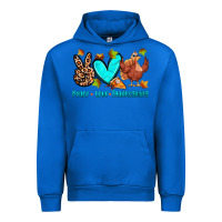 Cobalt peace love thanksgiving Urban Hoodie - Zillion Design Studio