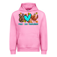 Fuchsia Pink peace love thanksgiving Urban Hoodie - Zillion Design Studio