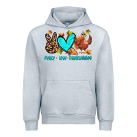 Heather Grey peace love thanksgiving Urban Hoodie - Zillion Design Studio