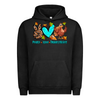 Pigment Black peace love thanksgiving Urban Hoodie - Zillion Design Studio