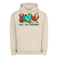 Pigment French Oak peace love thanksgiving Urban Hoodie - Zillion Design Studio