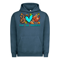 Pigment Midnight Navy peace love thanksgiving Urban Hoodie - Zillion Design Studio
