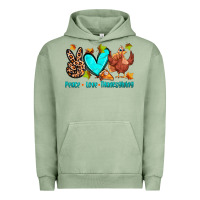 Pigment Oil Green peace love thanksgiving Urban Hoodie - Zillion Design Studio