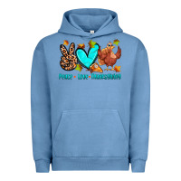 Pigment Pebble Blue peace love thanksgiving Urban Hoodie - Zillion Design Studio