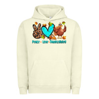 Pigment Pistachio peace love thanksgiving Urban Hoodie - Zillion Design Studio