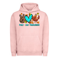Pigment Salmon peace love thanksgiving Urban Hoodie - Zillion Design Studio