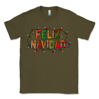 Army Green Feliz Navidad Classic Tee - BundleAndBundleShop