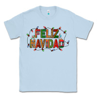 Dusty Blue Feliz Navidad Classic Tee - BundleAndBundleShop