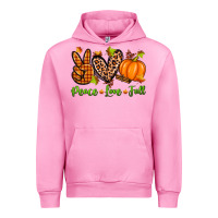 Fuchsia Pink peace love fall Urban Hoodie - Zillion Design Studio