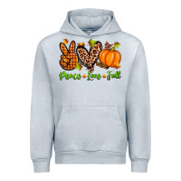 Heather Grey peace love fall Urban Hoodie - Zillion Design Studio