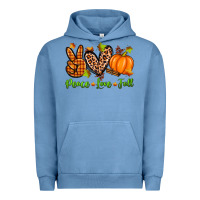 Pigment Pebble Blue peace love fall Urban Hoodie - Zillion Design Studio