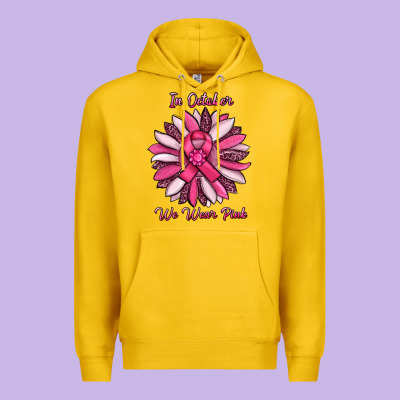 In October We Wear Pink Sunflower Premium Hoodie Designed By Ranaportraitstore