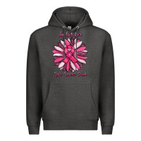 Charcoal Heather in october we wear pink sunflower Premium Hoodie - RanaPortraitStore