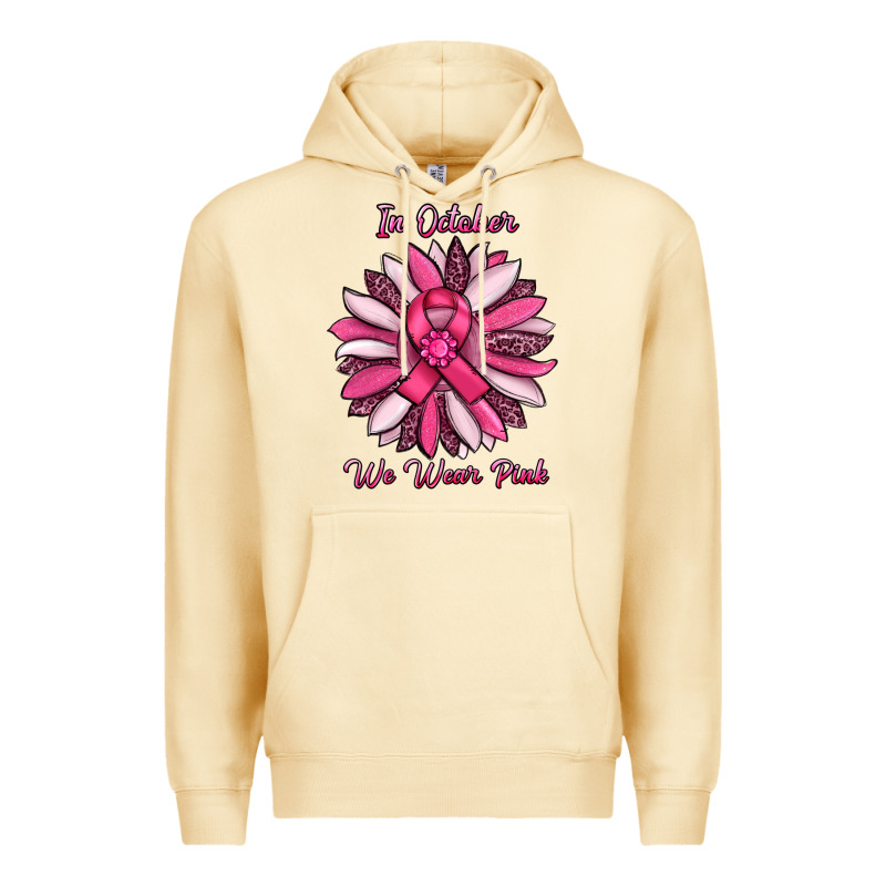 In October We Wear Pink Sunflower Premium Hoodie by RanaPortraitStore | Teevron