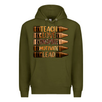 Army Green teach love inspire motivate lead Premium Hoodie - Zillion Design Studio