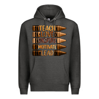 Charcoal Heather teach love inspire motivate lead Premium Hoodie - Zillion Design Studio
