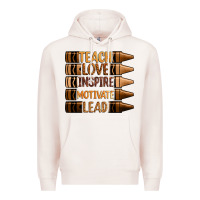 Pale Pink teach love inspire motivate lead Premium Hoodie - Zillion Design Studio