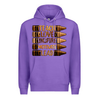 Purple teach love inspire motivate lead Premium Hoodie - Zillion Design Studio