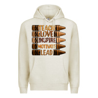 Oatmeal Heather teach love inspire motivate lead Premium Hoodie - Zillion Design Studio