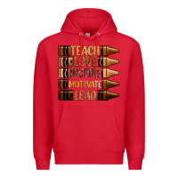 Red teach love inspire motivate lead Premium Hoodie - Zillion Design Studio