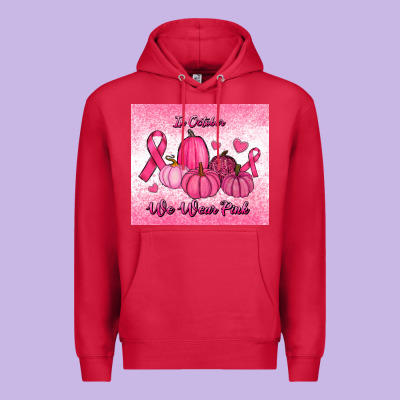 In October We Wear Pink Pumpkin Premium Hoodie Designed By Ranaportraitstore
