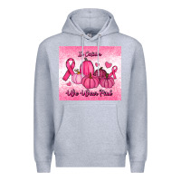 Heather Grey in october we wear pink pumpkin Premium Hoodie - RanaPortraitStore
